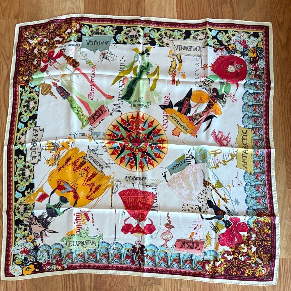 Christian Lacroix Vibrant Vintage Silk Scarf